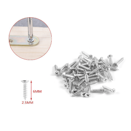Tornillo madera aglomerado cabeza fresada acero (180 uds) 2.5x6 mm Gris