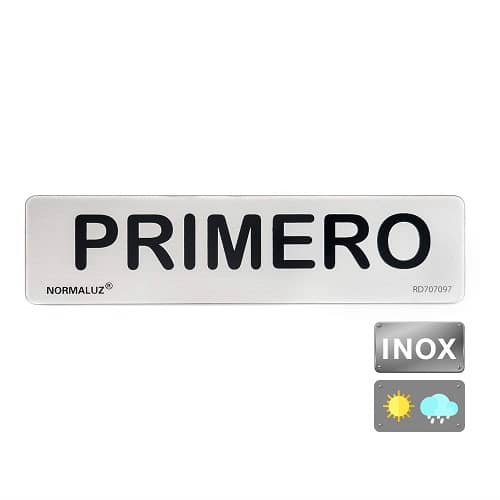 Señal adhesiva Primero Acero inoxidable 5x20 cm  Gris