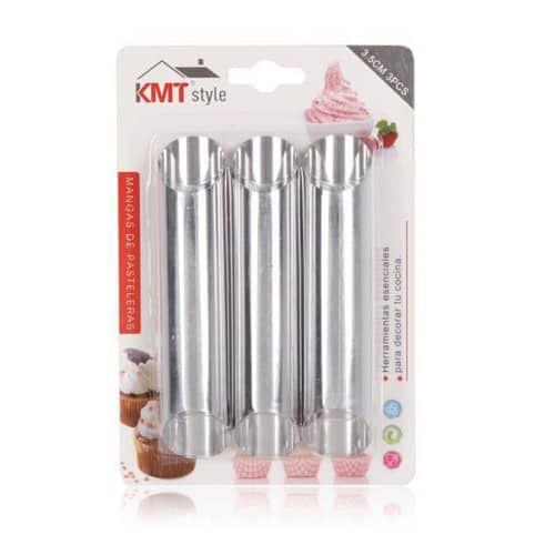 Boquilla reposteria redonda 12.5x3.5 cm (3 uds)  Gris