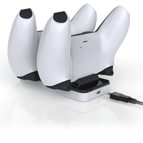 Base de carga portatil para mandos compatible con PS5  Blanco