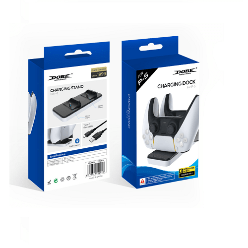 Base de carga portatil para mandos compatible con PS5  Blanco