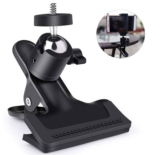 Soporte pinza con rotula giratoria para camara  Negro