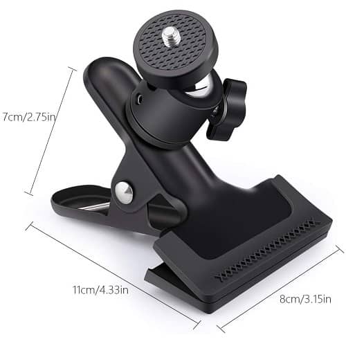 Soporte pinza con rotula giratoria para camara  Negro