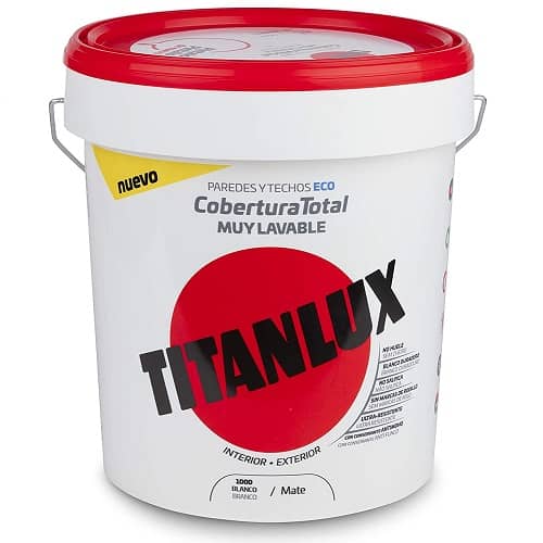 Pintura plastica Cobertura total Titanlux 4 Litros Blanco