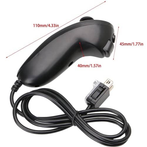 Nunchaku compatible con Nintendo Wii Joystick  Negro
