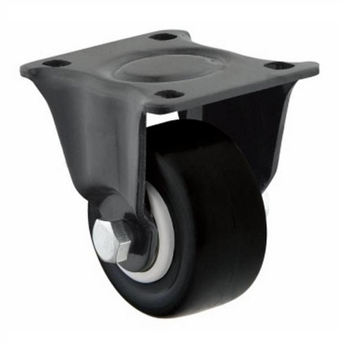 Rueda fija industrial de poliuretano sin freno 40 mm Negro