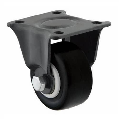 Rueda fija industrial de poliuretano sin freno 62.5 mm Negro