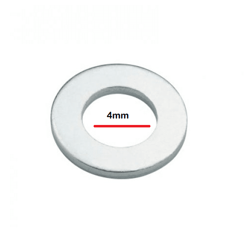 Arandela plana M4 diametro interior (148 uds) 4 mm Gris