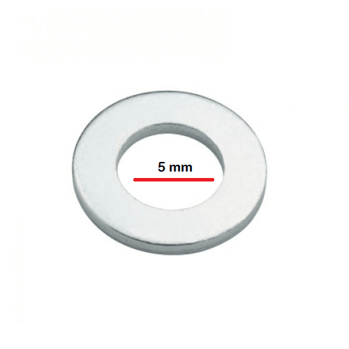 Arandela plana M5 diametro interior (149 uds) 5 mm Gris