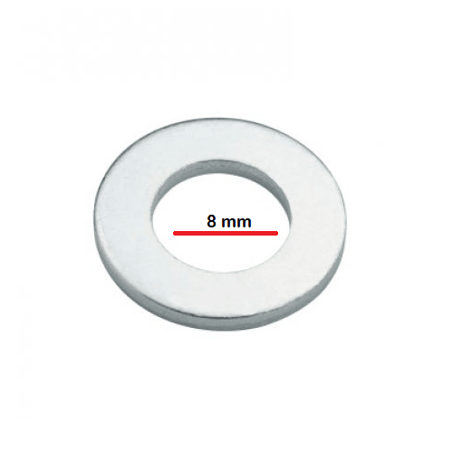 Arandela plana M8 diametro interior (53 uds) 8 mm Gris
