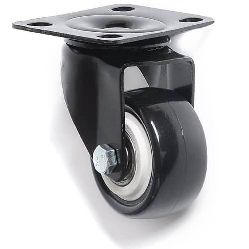 Rueda pivotante industrial de goma sin freno 62.5 mm  Negro
