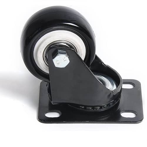 Rueda pivotante industrial de goma sin freno 62.5 mm  Negro