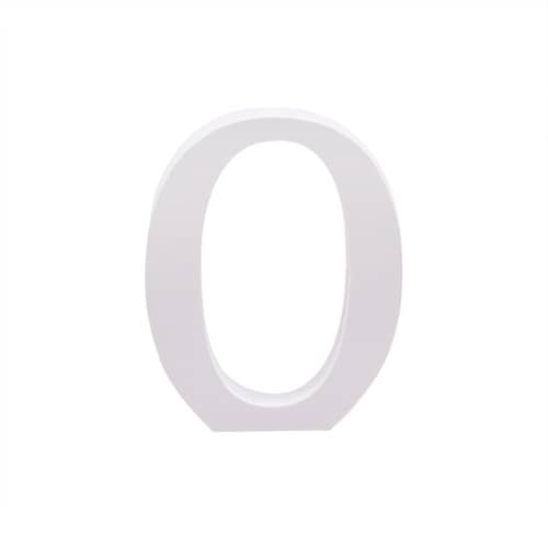 Numero 0 madera decorativo 11 cm  Blanco
