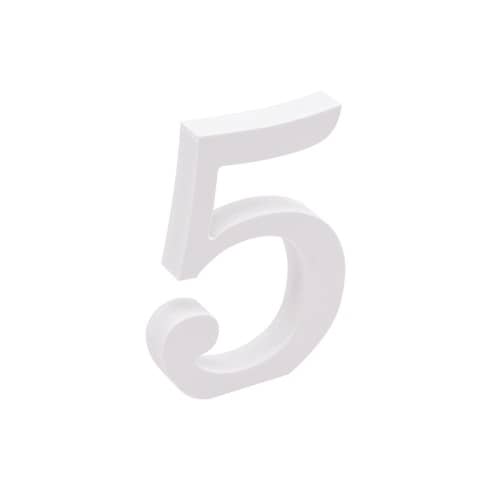 Numero 5 madera decorativo 11 cm  Blanco