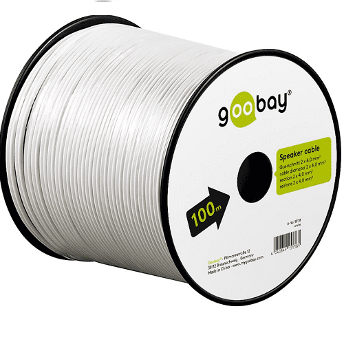 Cable para altavoz 2x 4 mm2 100 M Blanco