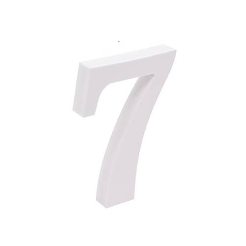 Numero 7 madera decorativo 11 cm  Blanco
