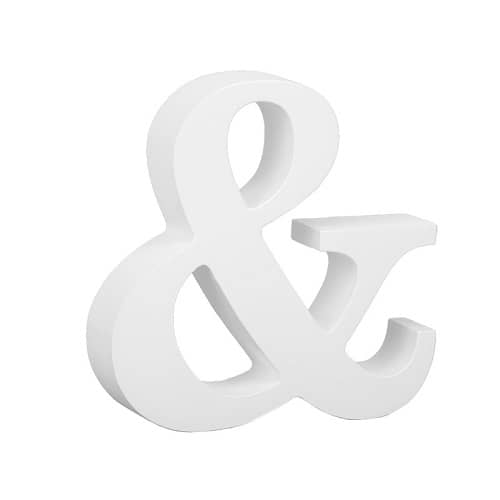 Letra & madera decorativo 11 cm  Blanco