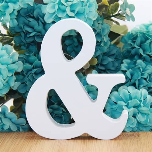 Letra & madera decorativo 11 cm  Blanco
