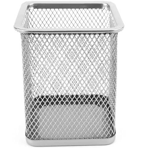 Portalapices rectangular de metal  Gris