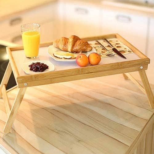 Bandeja de madera para desayunos plegable 50 x 30 cm
