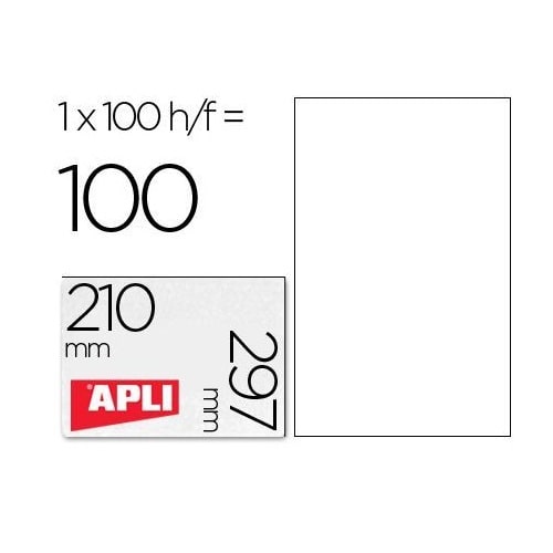 Etiquetas adhesivas imprimibles 210 x 297 mm 100 hojas  Blanco