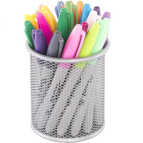 Portalapices redondo de metal  Gris