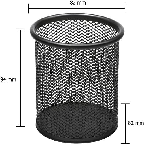 Portalapices redondo de metal  Negro