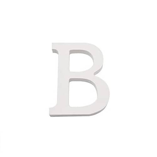 Letra B madera decorativo 11 cm  Blanco
