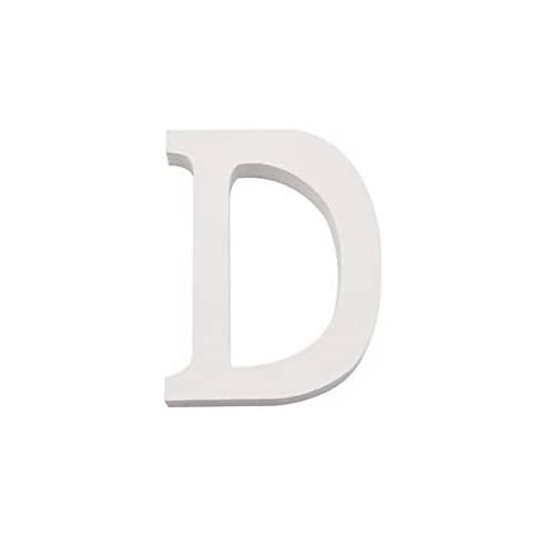 Letra D madera decorativo 11 cm  Blanco