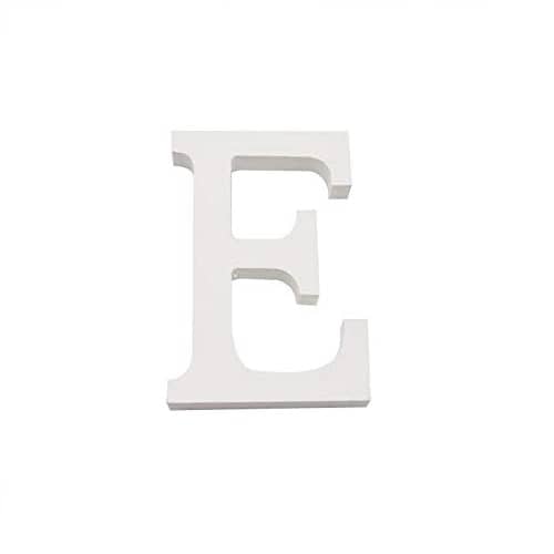Letra E madera decorativo 11 cm  Blanco