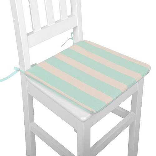 Cojin de rayas para silla 40x40 cm  amarilla-blanco