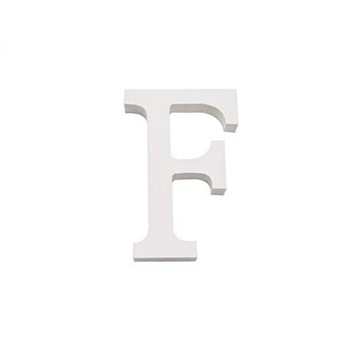 Letra F madera decorativo 11 cm  Blanco