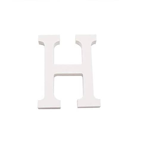 Letra H madera decorativo 11 cm  Blanco