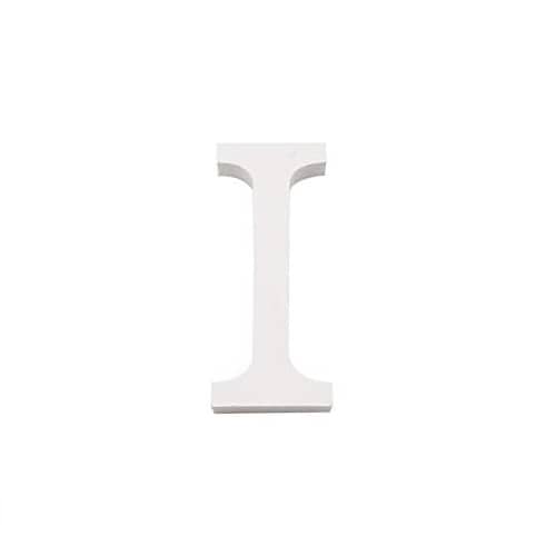 Letra I madera decorativo 11 cm  Blanco