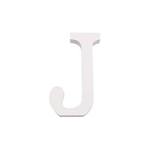 Letra J madera decorativo 11 cm  Blanco