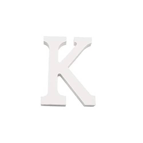 Letra K madera decorativo 11 cm  Blanco