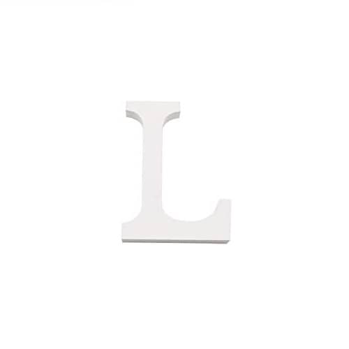 Letra L madera decorativo 11 cm  Blanco