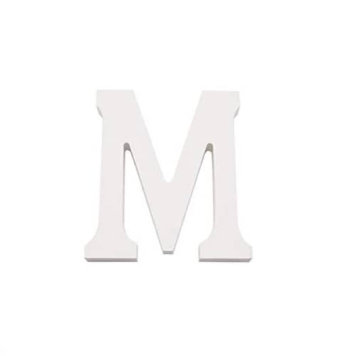 Letra M madera decorativo 11 cm  Blanco