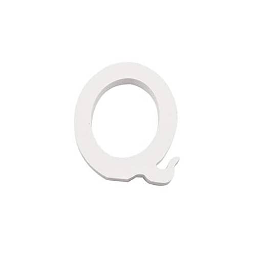 Letra Q madera decorativo 11 cm  Blanco