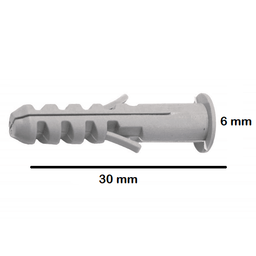 Taco de nylon (54 uds) 6x30 mm Gris