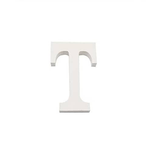 Letra T madera decorativo 11 cm  Blanco