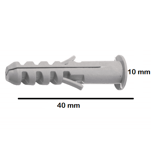 Taco de nylon (17 uds) 10x40 mm Gris
