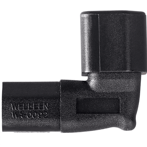 Adaptador IEC C14 a C13 macho a hembra acodado 180 grados  Negro