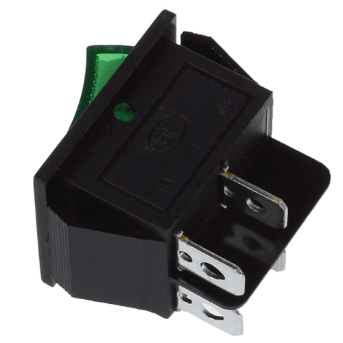 Interruptor basculante ON-OFF DPST 4 vias  Verde 16 A