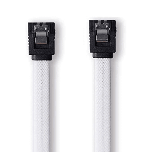 Cable SATA III con anclajes funda nylon 0.50 M Blanco