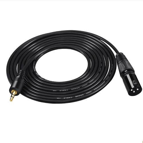 Cable audio XLR 3 pin macho a Jack 3.5 mm macho 2 M Negro