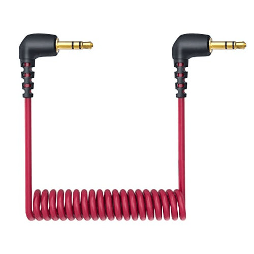 Cable de micrófono TRS a TRS de 3,5mm espira 0.20 M Rojo