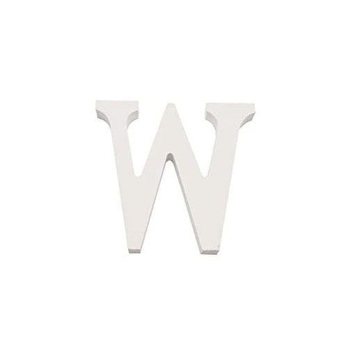 Letra W madera decorativo 11 cm  Blanco