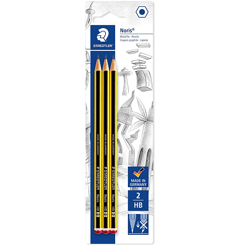 Pack 3 lapices noris Staedtler N2 HB blister  Negro