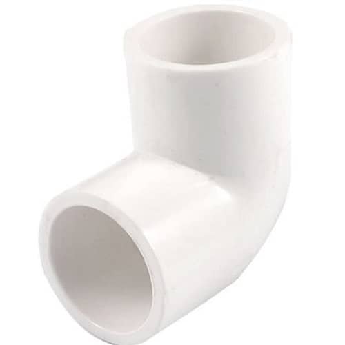Adaptador acoplamiento tubo PVC 90 grados 20 mm Blanco